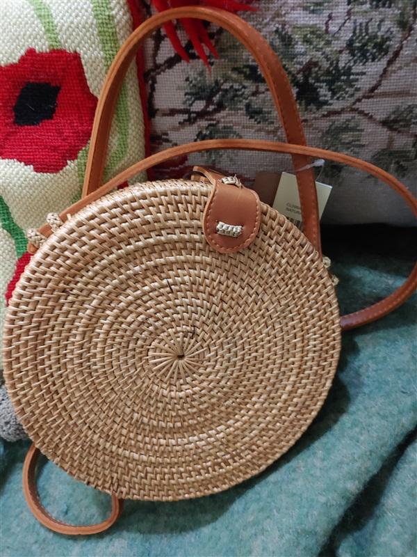 Collection 18 Round Wicker Rattan Purse For Needlepoint Craft 76792