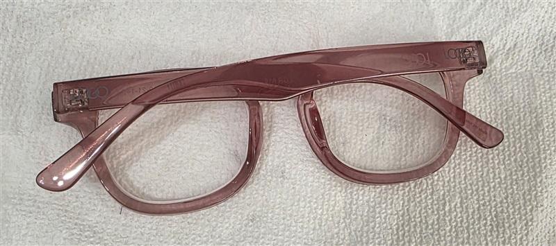 LOGO Lori Goldstein Chic Readers Thick Frame Pink Clear 1.5 #78286