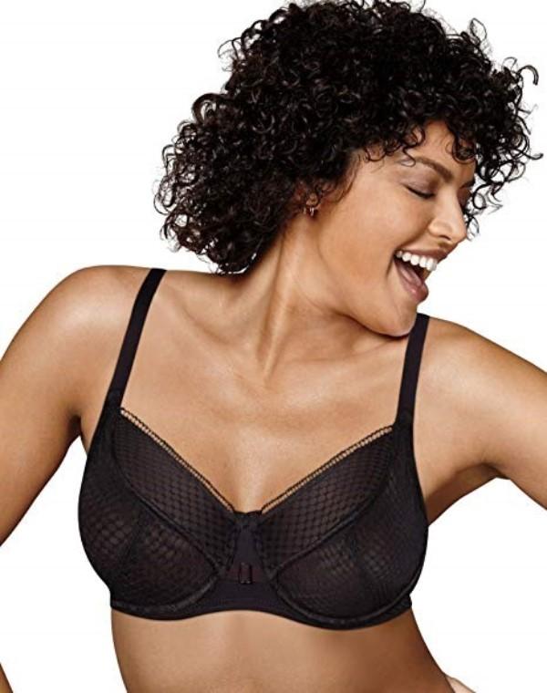 Playtex Love My Curves 40DD Full-Fig Balconette Underwire Bra 4713 Black 81678