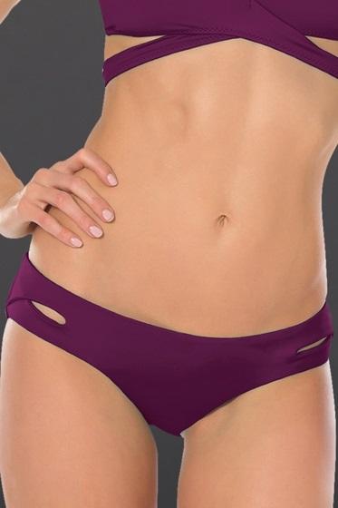 NWT Becca by Rebecca Virtue L Purple Keyhole Hipster Bikini Bottom #86750