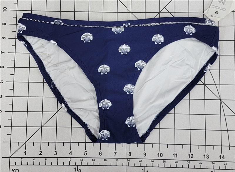 NWT Anne Cole S What The Shell Ladder Trim Bikini Swim Bottom Blue White #86317