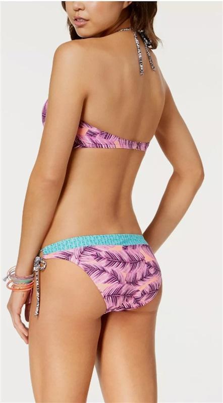 NWT Hula Honey D/DD Strappy High Neck Bikini Top Leaf Breeze #86521