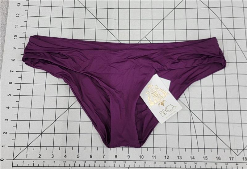 NWT Becca by Rebecca Virtue L Purple Keyhole Hipster Bikini Bottom #86750