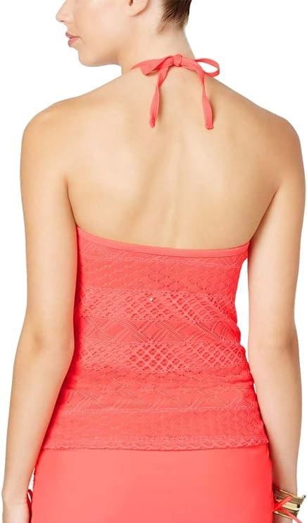 NWT Island Escape 6 Coral Rincon High Neck Crochet Tankini #86794