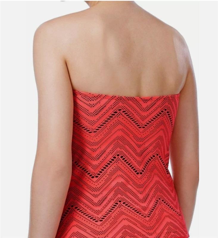 NWT Island Escape 8 Coral Calypso Crochet Twist Tankini Swim Top 87144