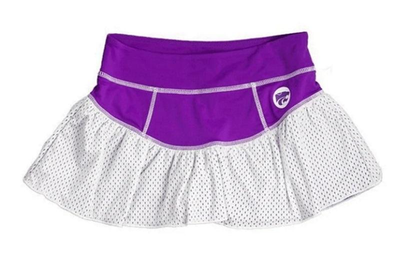 NWT Kansas State University Ruffle Skort Tennis Cheerleading M Purple Power Cat
