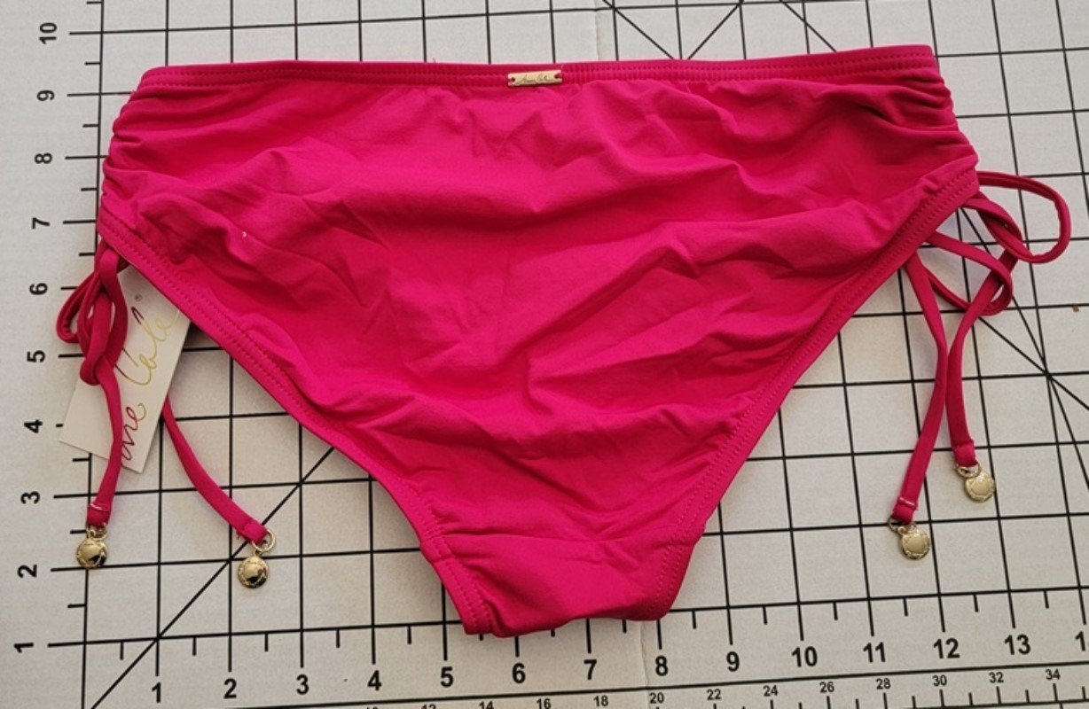 NWT Anne Cole XS Berry Pink Live In Color Alex Side Tie Bikini Bottom #87567