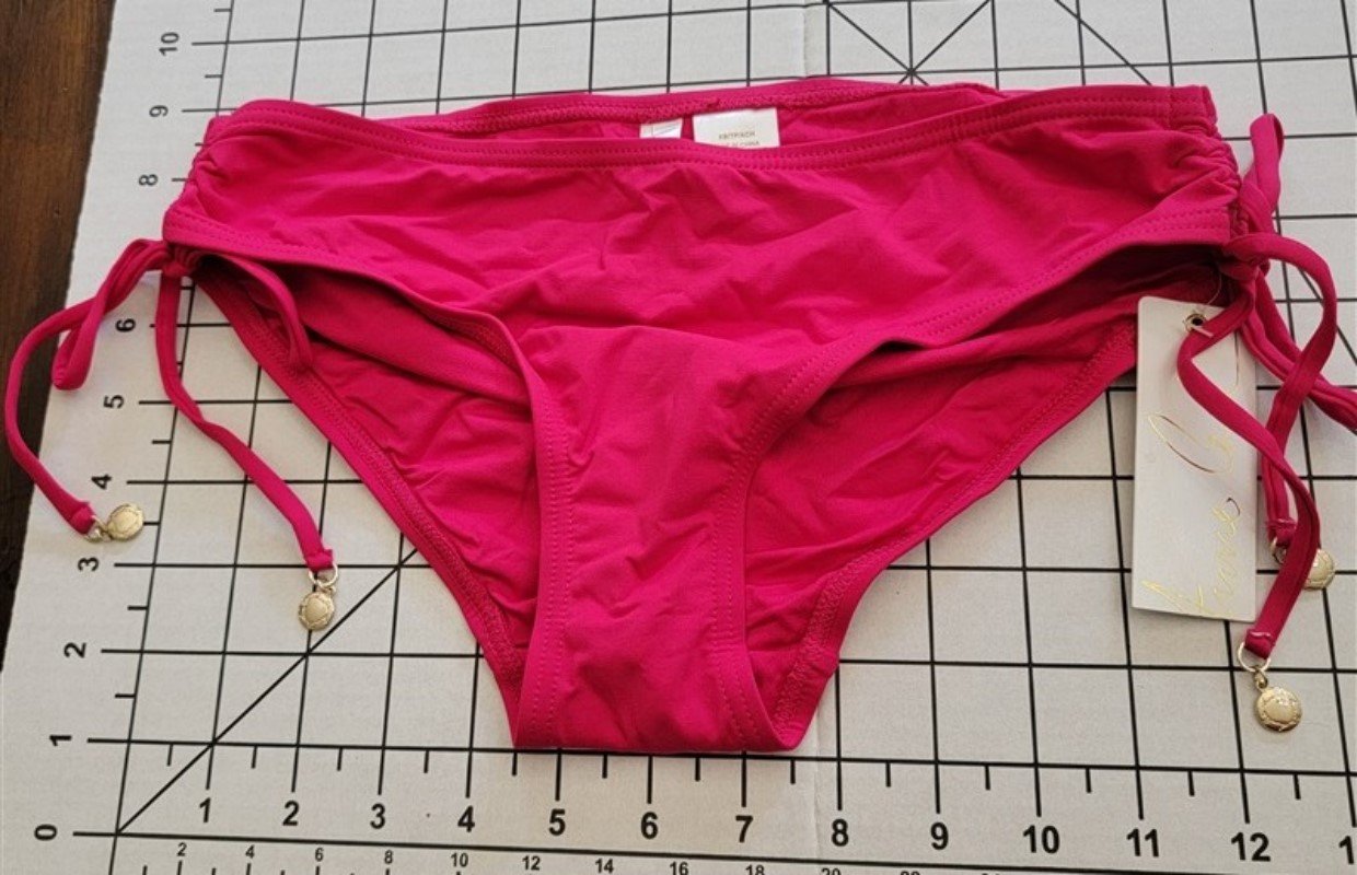 NWT Anne Cole XS Berry Pink Live In Color Alex Side Tie Bikini Bottom #87567