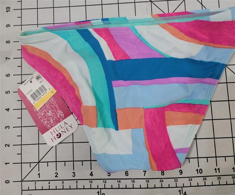 NWT Hula Honey Flying Colors 102658 M Multi Strappy Cheeky Swim Bottoms #89501