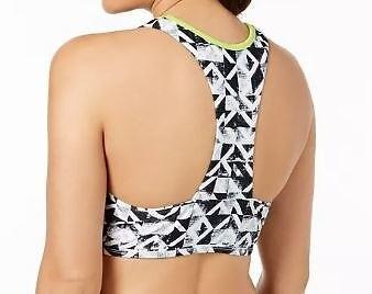NWT GO GOSSIP L Geometric Maze Cut-out Bikini Swim Top 90262
