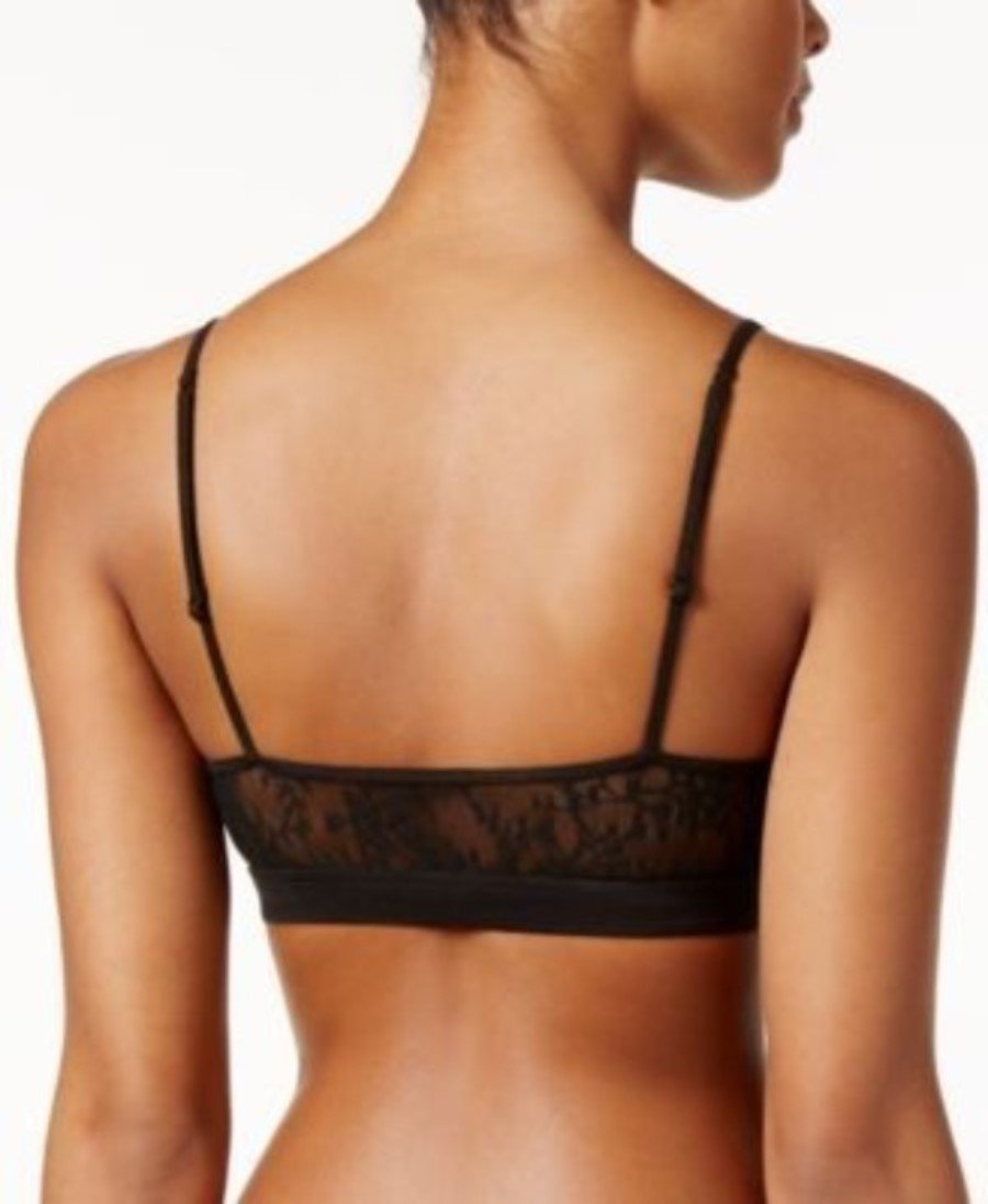 NEW Calvin Klein SM Bare Lace Wire Free Bralette QF4046 Black #90461