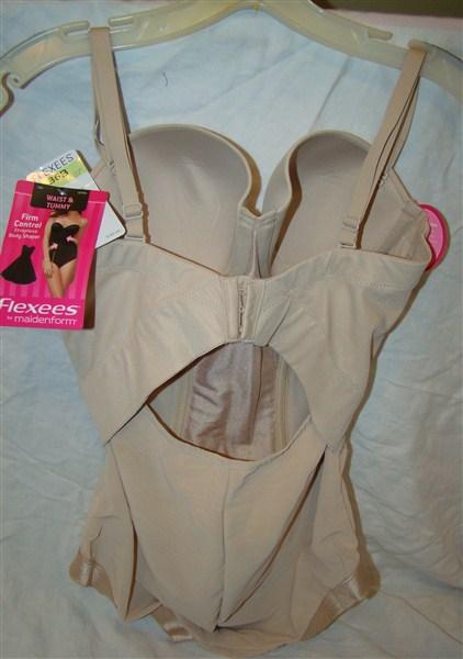 NEW Flexees 38D Easy Up Strapless Firm Control Bodybriefer 1256 Beige 92355