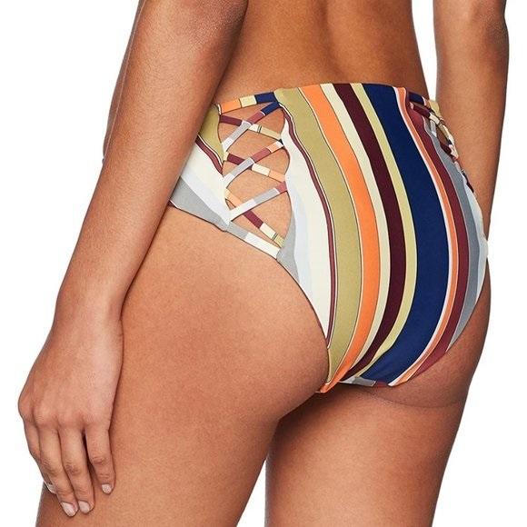 NWT Bikini Lab Funky Town Striped Modest XL Bikini Swim Bottoms #94571