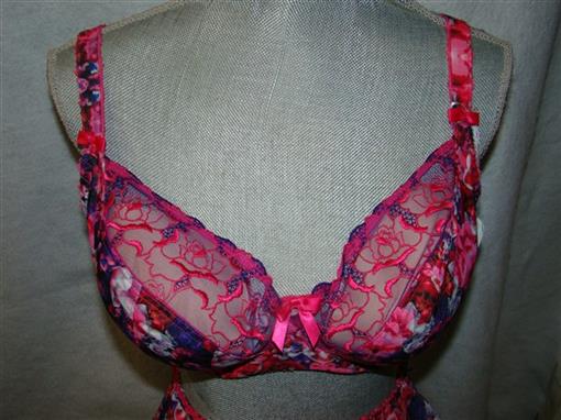 NWT Freya 30I Hypnotise Underwire Plunge Bra & Panty AA1911 Pink Floral #95338