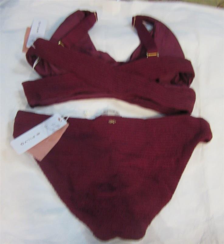 NWT Pilyq M Vino Tri Mix Up Smocked Full Bikini Swim Set 98490