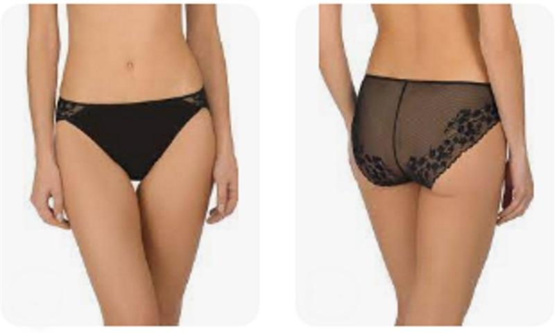 NWT Natori XL CHERRY BLOSSOM FRENCH CUT PANTY 772191 Black 98870