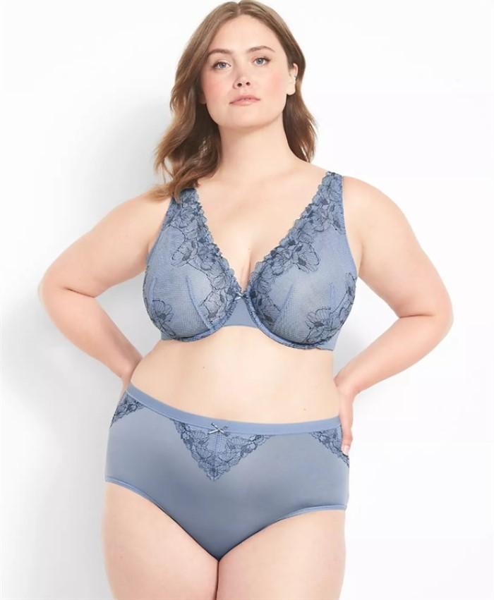 NWT Cacique 38I Modern Unlined Full Coverage High Apex Floral Lace Bra #99372
