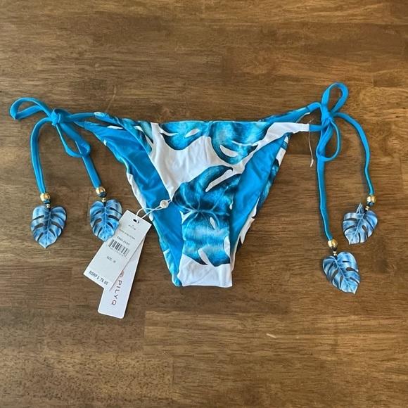 NWOT Pilyq Tropics S Side Tie Cheeky Tassel Bikini Swim Bottoms 99402