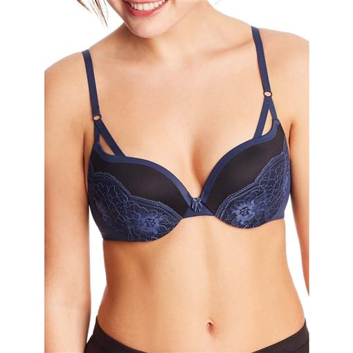 NWOT Maidenform 36B Love the Lift Satin Push-Up Bra DM9900 Blue #99614