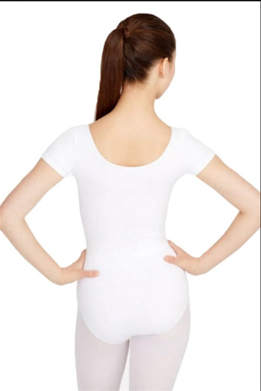 CAPEZIO Women's Short Sleeve Leotard White M 76834