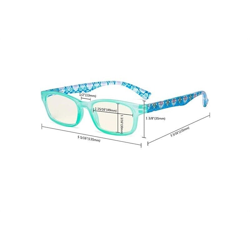 NWT CessBlue Pink Rectangle Blue Light Nerd Readers Glasses 86863