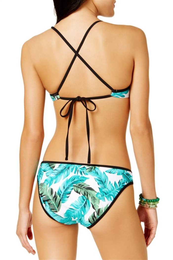 NEW Hula Honey LG Torrid Tropics Pique Push-Up BIKINI SET Aqua Palm #84429