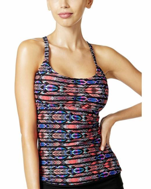 NWT Island Escape 6 Aloha Tribal Print Tankini Swim Top #86777