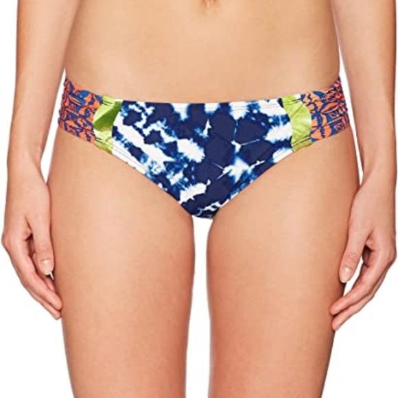 NWT La Blanca 12 African Beat Side Shirred Hipster Bikini Bottom #86661