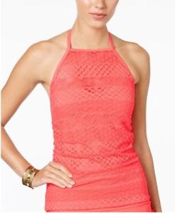 NWT Island Escape 6 Coral Rincon High Neck Crochet Tankini #86794