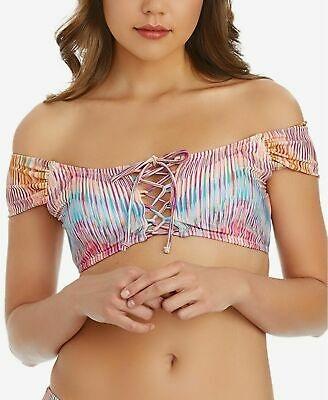 NWT Raisins L Canggu Beach Island Off The Shoulder Bra Bikini Swim Top 86383