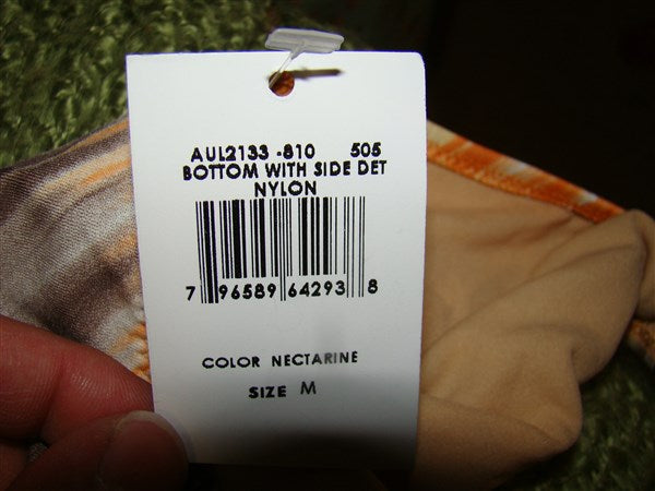 NEW BCBG Max Azria M Bikini Hawaiian Tye Dye Halter Top Bottom Orange 100100