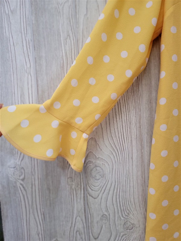 NWOT J Peterman 18 Yellow Polka Dot Dress