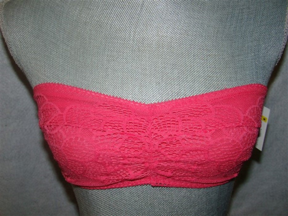 New Calvin Klein CK One SM Cotton Lace Bandeau Bralette Bra QF1165 Pink #100303