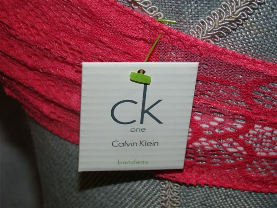 New Calvin Klein CK One SM Cotton Lace Bandeau Bralette Bra QF1165 Pink #100303