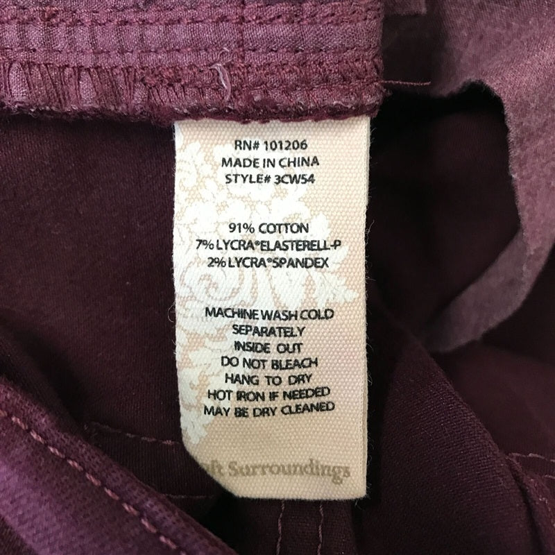 NWOTD Soft Surroundings Maroon Cropped Skinny Jeans Pants Size 6 100362