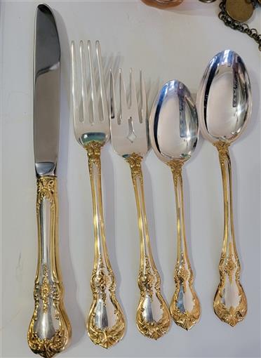 NWT Towle 5pc Place Setting Old Masters Sterling Gold +Box