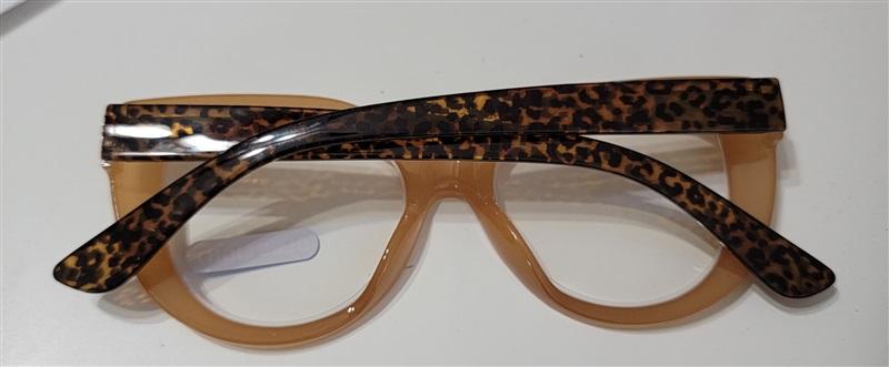 Optique Sheer Camel Nerd 1.25 Cat Eye Thick Reading Nerd Glasses 106656