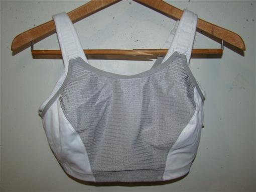 NWOT Glamorise 42D Double Layer Custom Control Sports Bra 1166 White Gray 110106