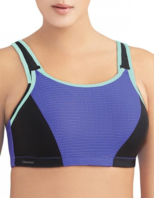 NWOT Glamorise 44C Sport Adjustable Support Wire Sport Bra 9166 Purple 110133