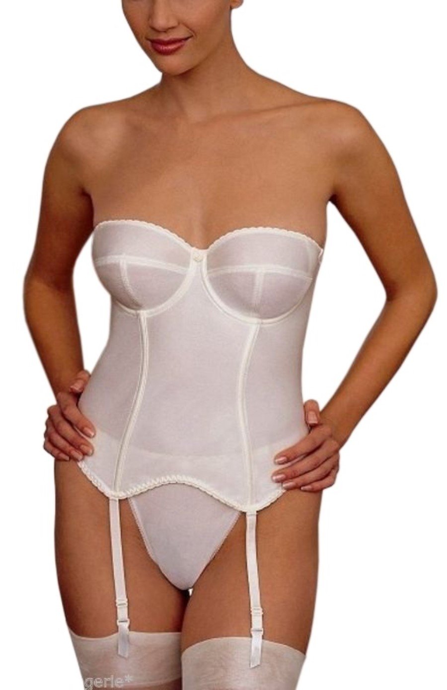 NWT FANTASIE 32F UK BASQUE Corset 8902 Ivory 110934