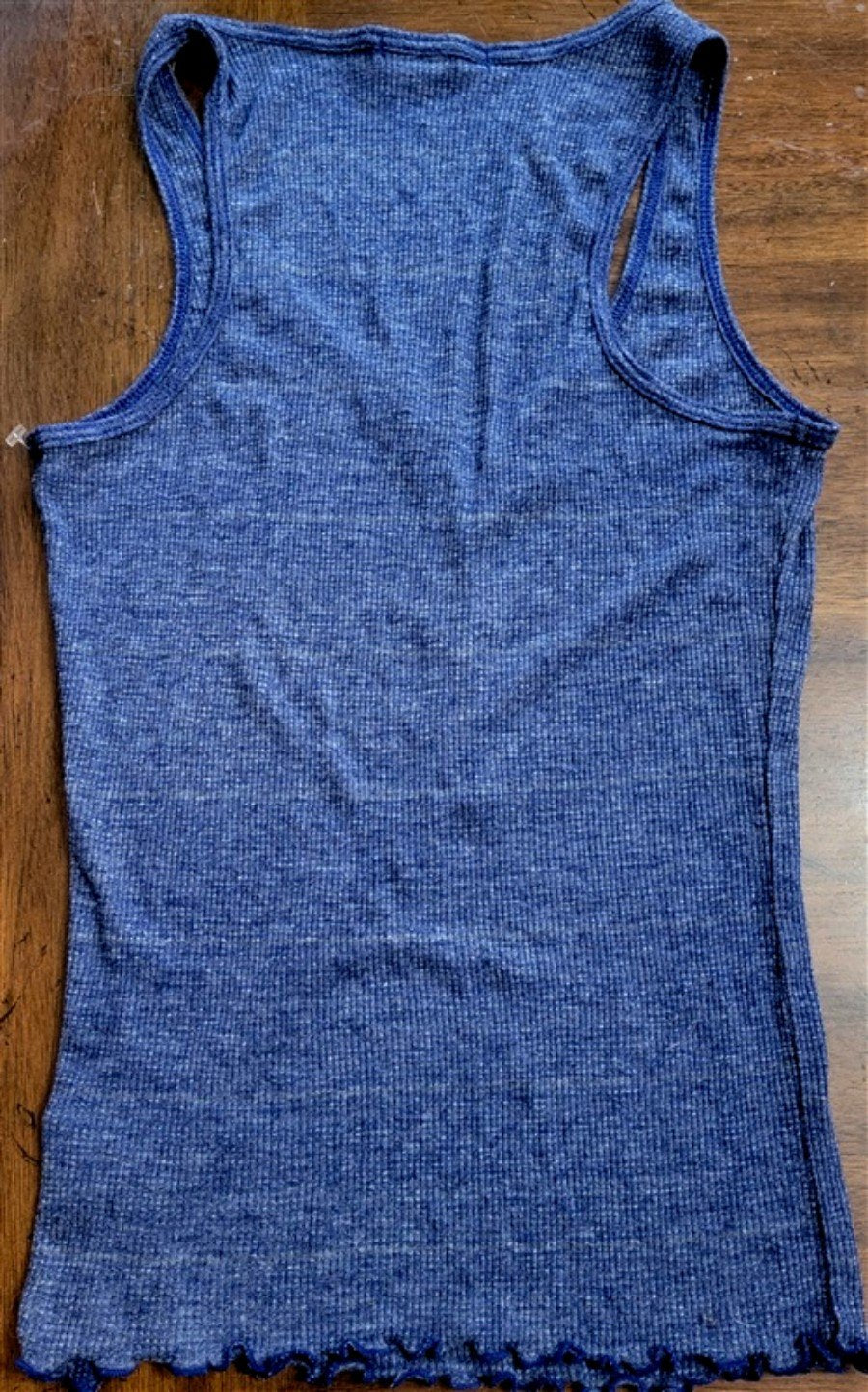 NWOT Truly Madly Deeply SM Ribbed Heather Blue Ruffled Tank Top #112262