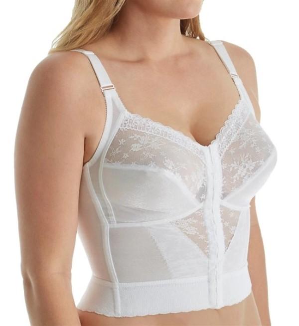 NEW Carnival 38DD Front Closure Longline Wireless Bra 745 Ivory 112434