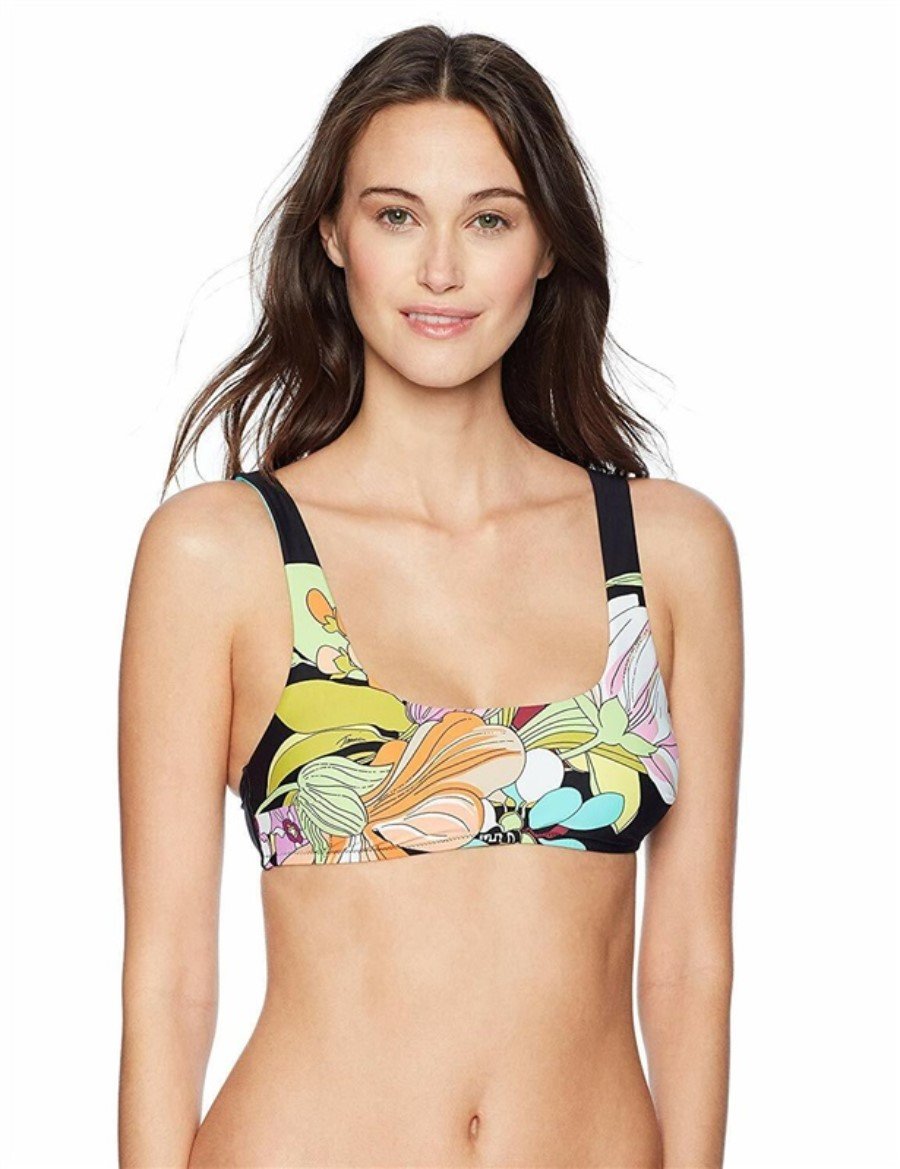 NWT Trina Turk 4 Bouquet Floral Bikini Top Mod Flowers 99082