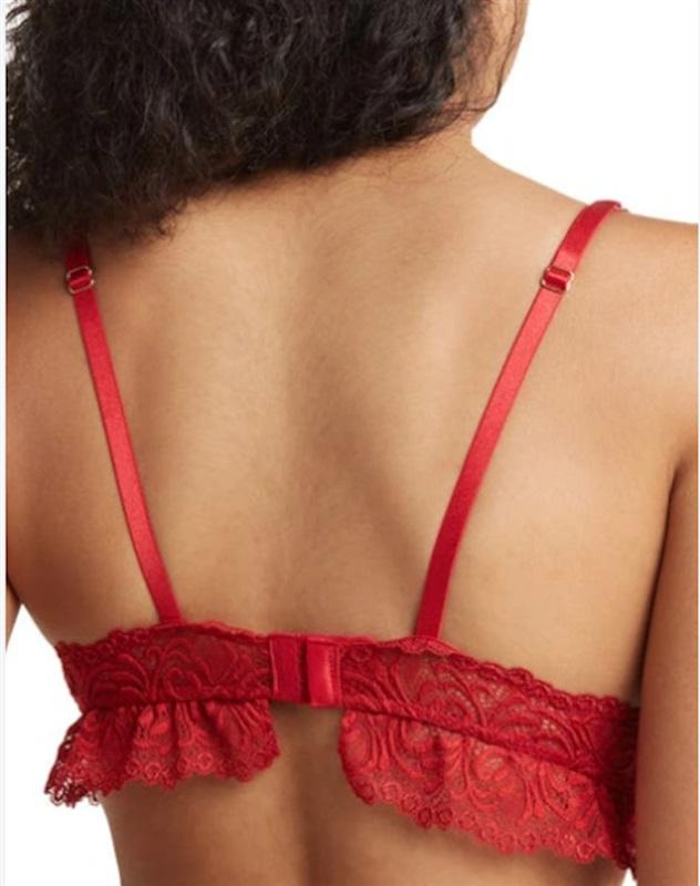 NWOT honeydew L Remy Lace Halter Bralette Red 112560