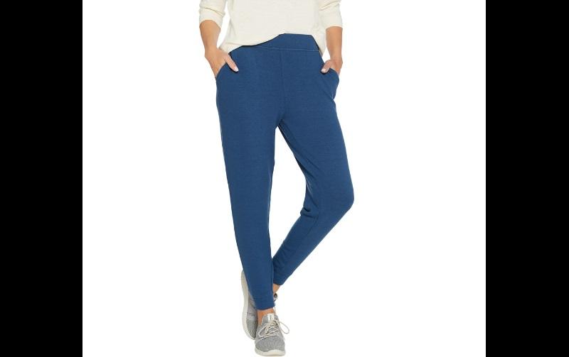 NEW Lisa Rinna XL Brushed Hacci Jogger Pants Blue 114121