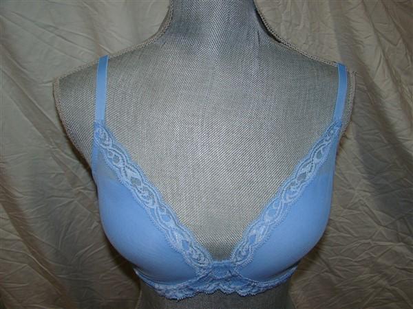 NWT Natori 32DDD Purple Blue Feathers Bra Plunge Contour Style 730023 114207
