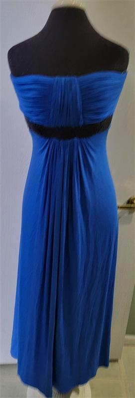 NWT Sky S Strapless blue Club Maxi Dress faux Leather Belt 114764
