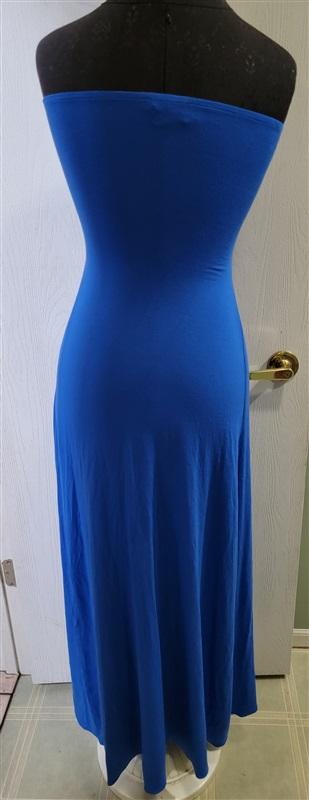 NWT Sky S Strapless blue Club Maxi Dress faux Leather Belt 114764