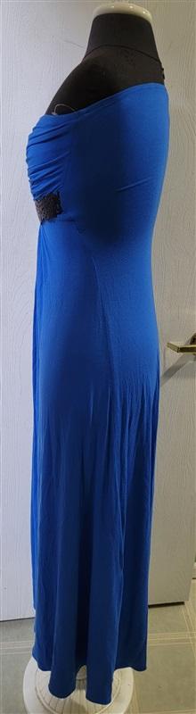 NWT Sky S Strapless blue Club Maxi Dress faux Leather Belt 114764