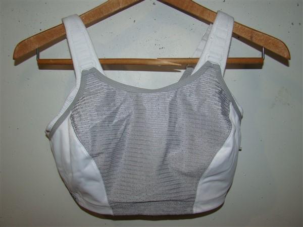 NWOT Glamorise 40B Double Layer Custom Control Sports Bra 1166 White Gray 114994